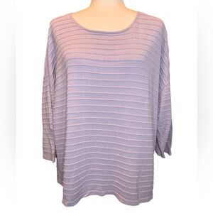 Eileen Fisher Periwinkle Striped Women's Top